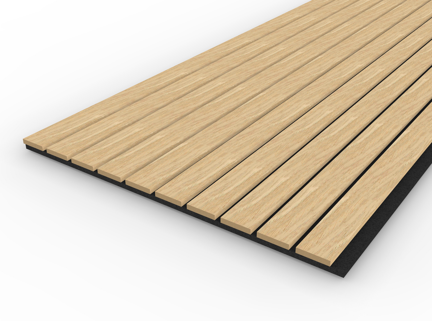 Oak Acoustic Wood Wall Panel Wide Slat -  240x60cm