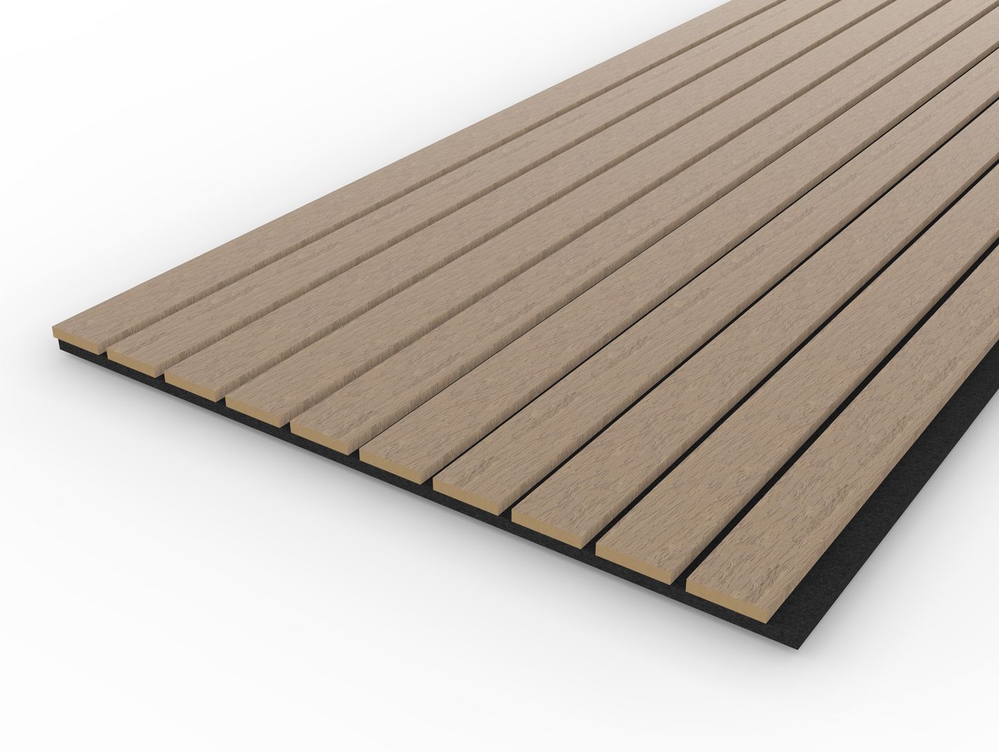 Walnut Acoustic Wood Wall Panel Wide Slat- 240x60cm