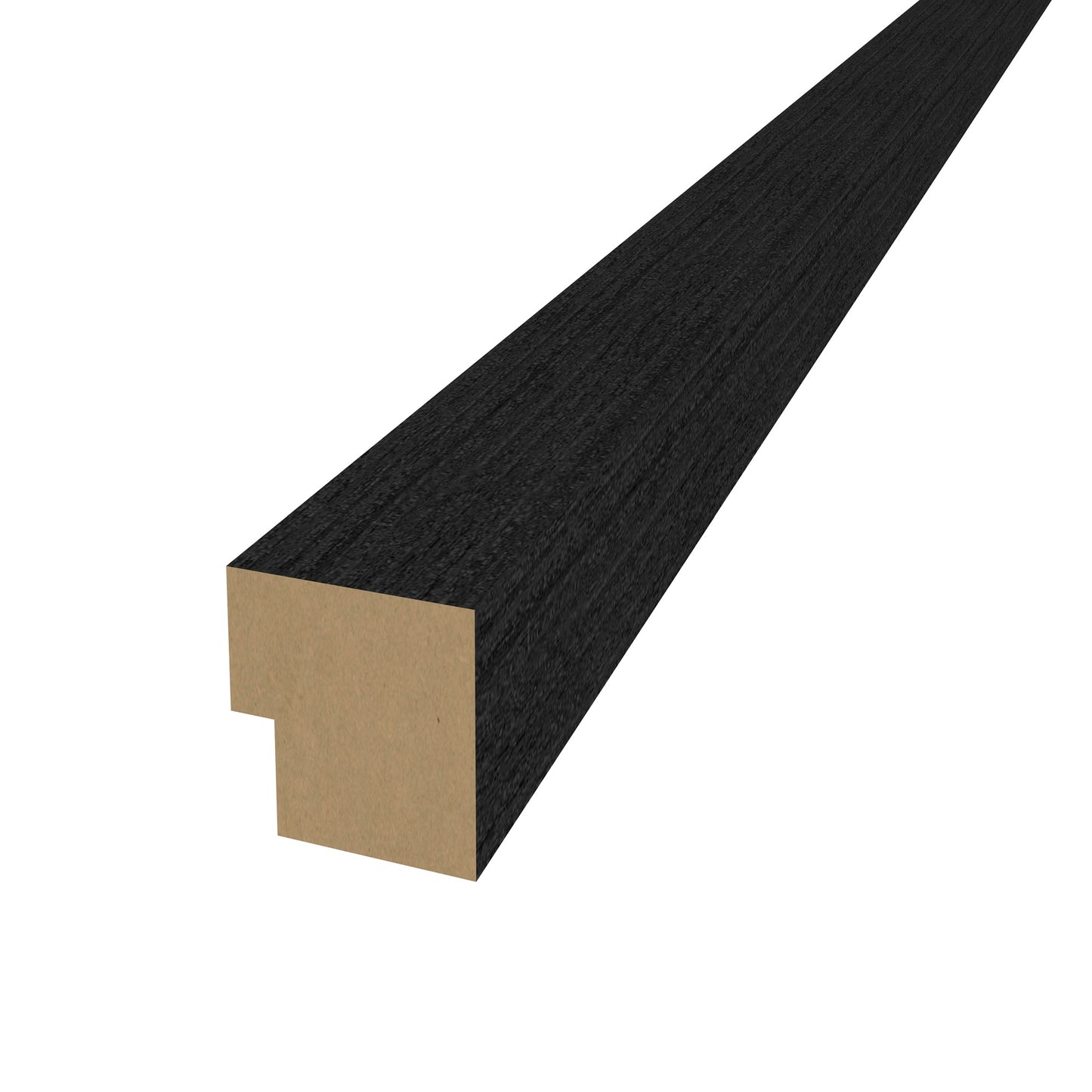 Black Acoustic Wood Wall Panel End Bar Piece Trim For Thin Slat - 240cm