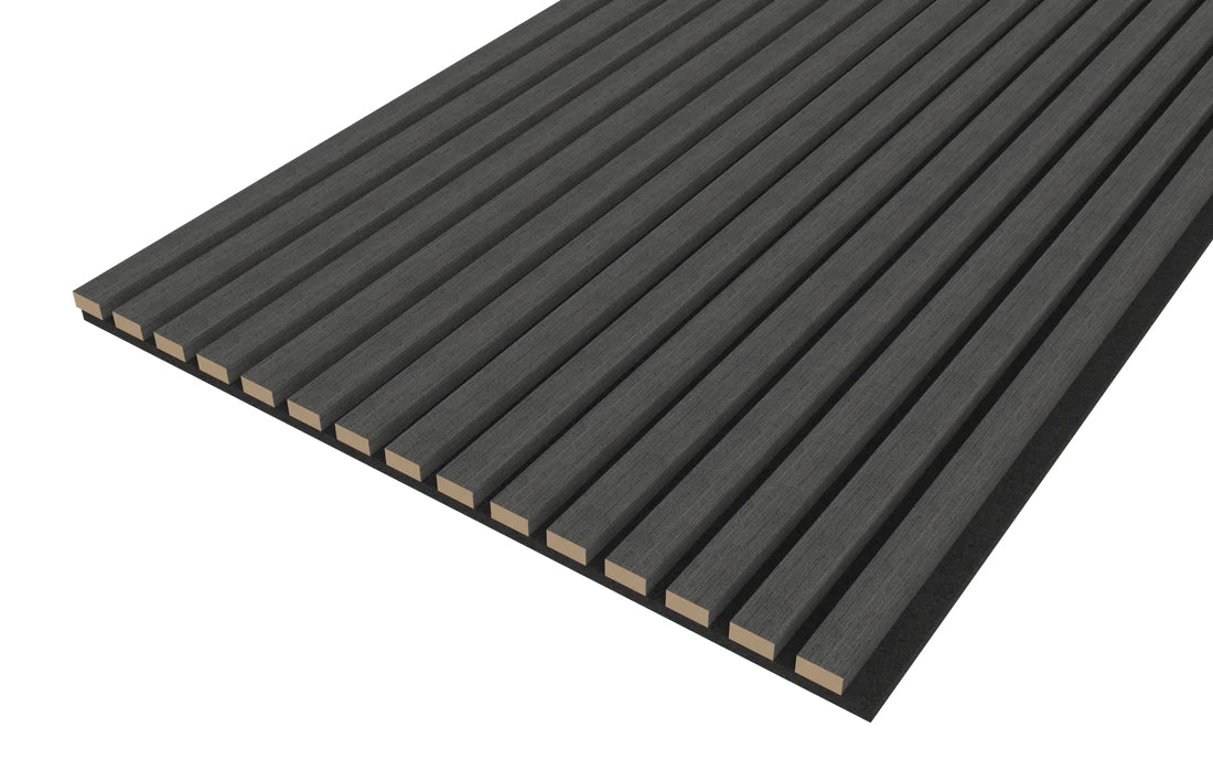 Black Acoustic Wood Wall Panel Thin Slat  - 240/300x60cm