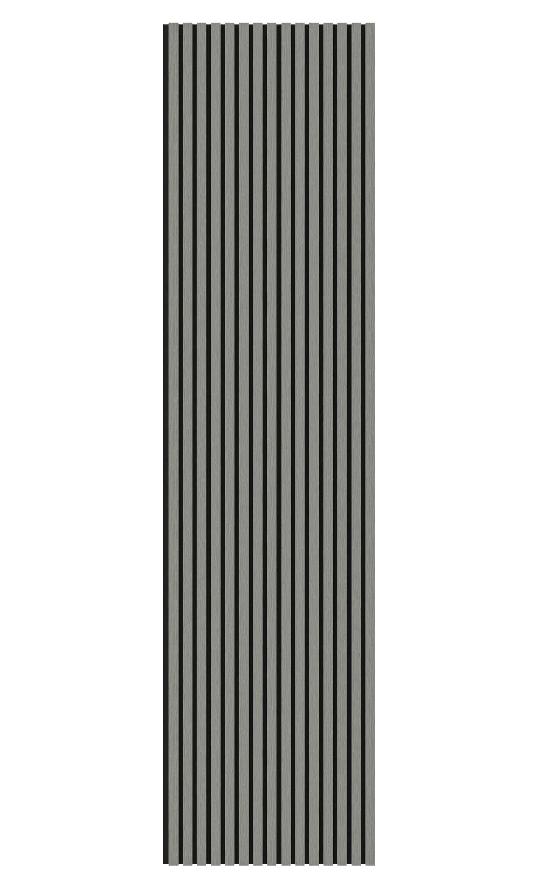 Grey Acoustic Wood Wall Panel Thin Slat  - 240/300x60cm