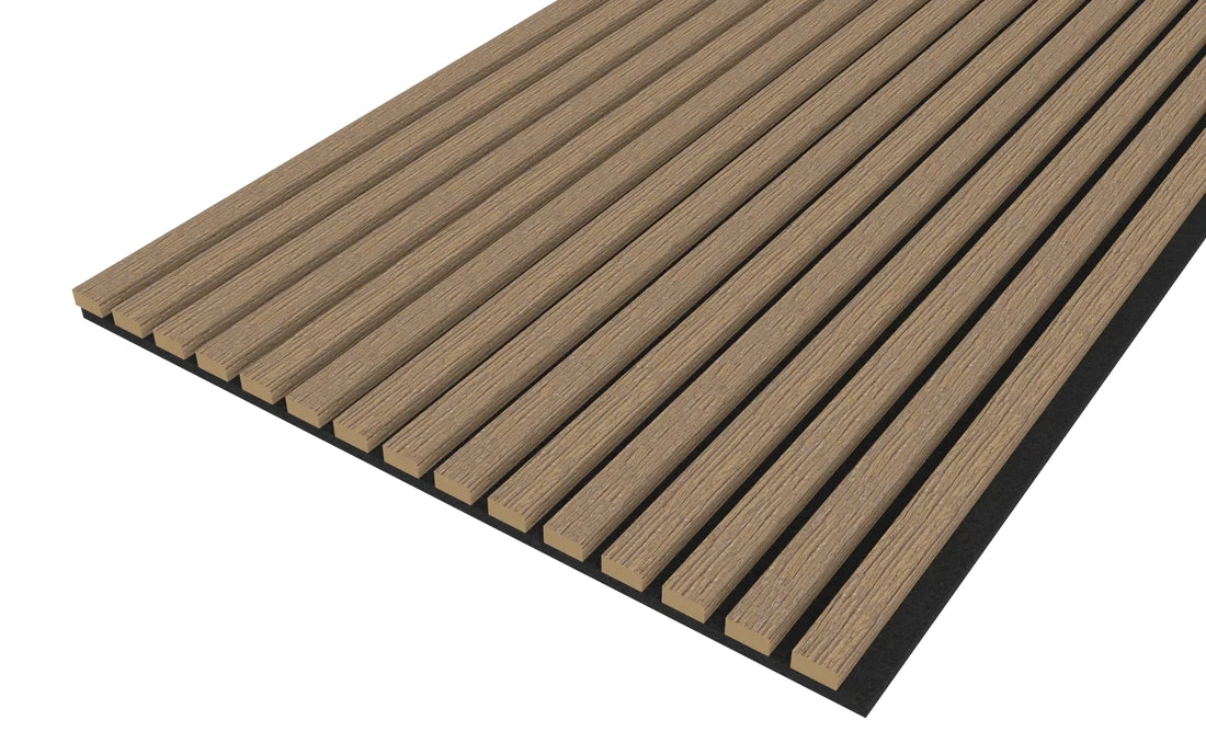 Smoked Oak Acoustic Wood Wall Panel Thin Slat Series 1 - 240/300x60cm